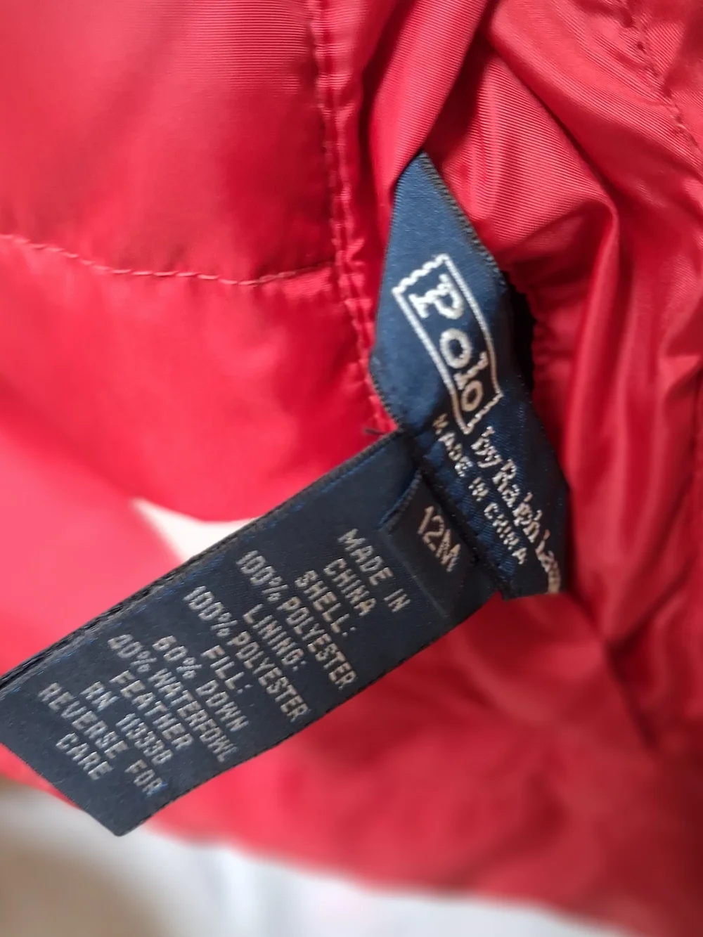 Polo Ralph Lauren Kids Reversible Puffer Vest Navy Blue Red Down Fill 12M